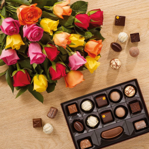 flowers with chocolates