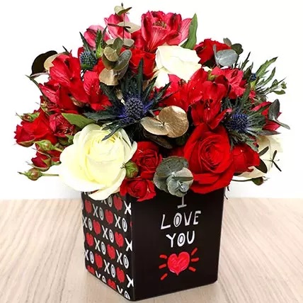 love you flower vase