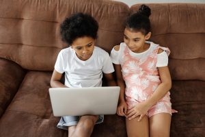 Siblings doing video call